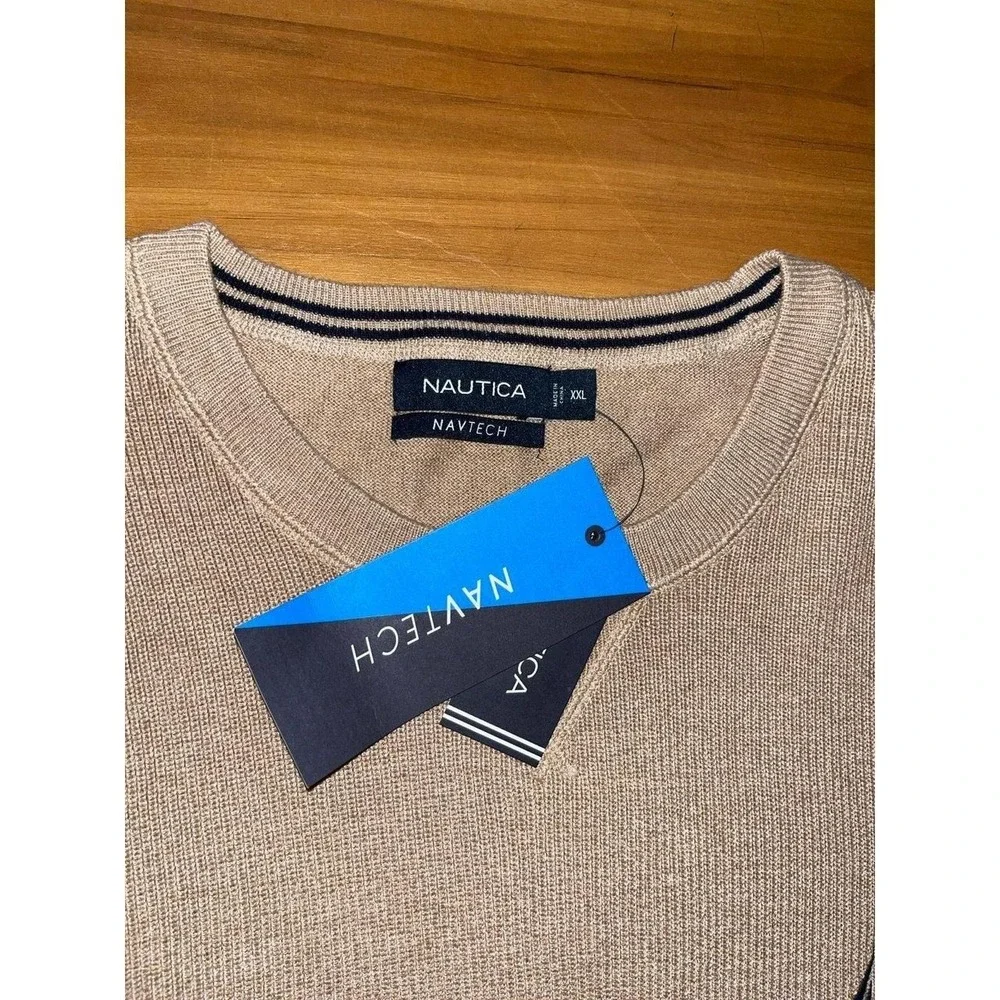 Mens NWT Nautica Navtech Cotton Blend Business Casual Stretch Pullover Sweater